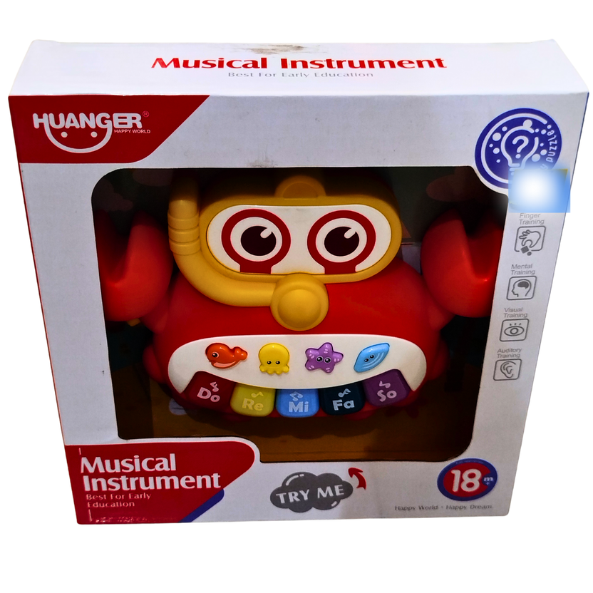 Huanger Baby Musical Instrument Toy – Do-Re-Mi Sound Toy with Ocean Animal Keys for Toddlers 18 Months+ | Early Learning Piano for Sensory & Finger Training Main image