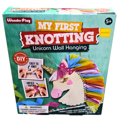 🦄 WonderPlay My First Knotting – DIY Unicorn Wall Hanging Craft Kit for Kids (Ages 5+) | Creative Arts & Crafts Toy