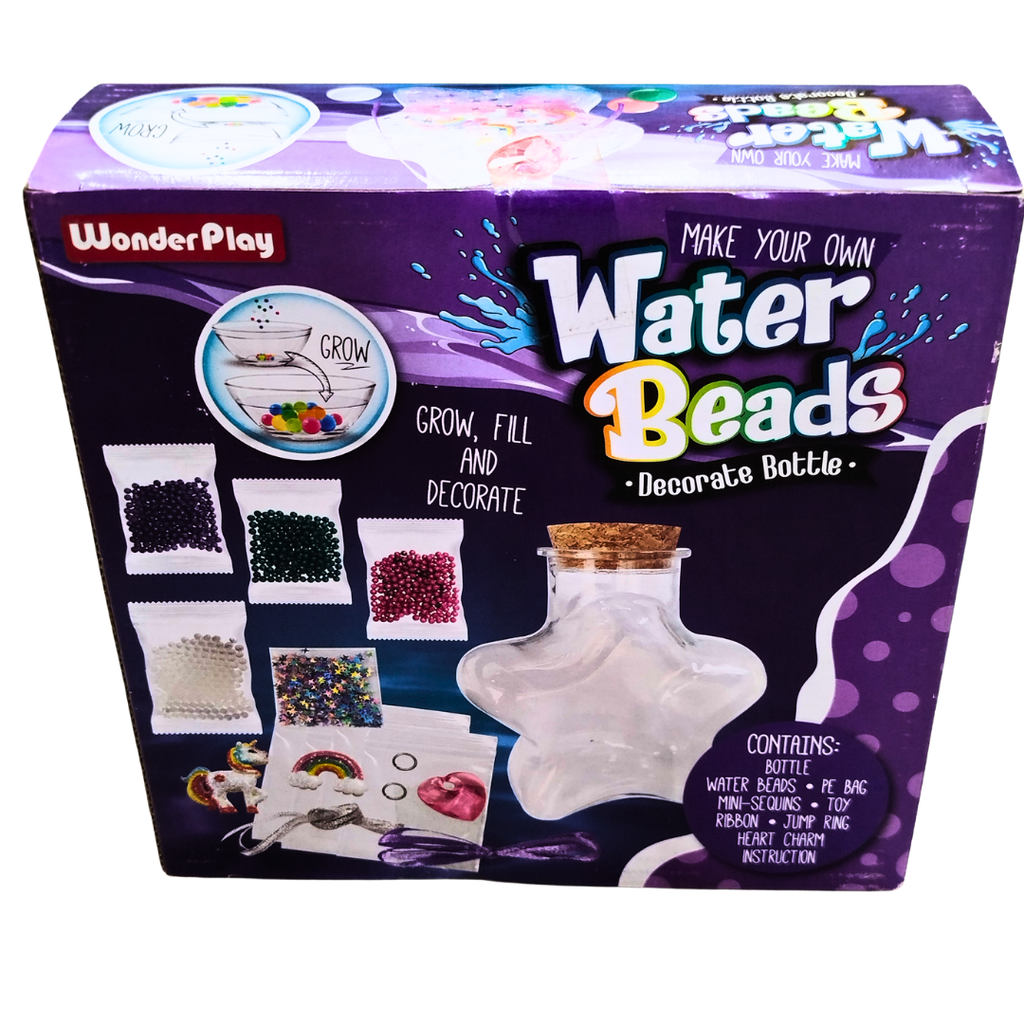 🌈 WonderPlay Water Beads DIY Bottle Decoration Kit – Grow & Design with Beads, Sequins & Charms | Arts & Crafts for Kids (Age 6+)