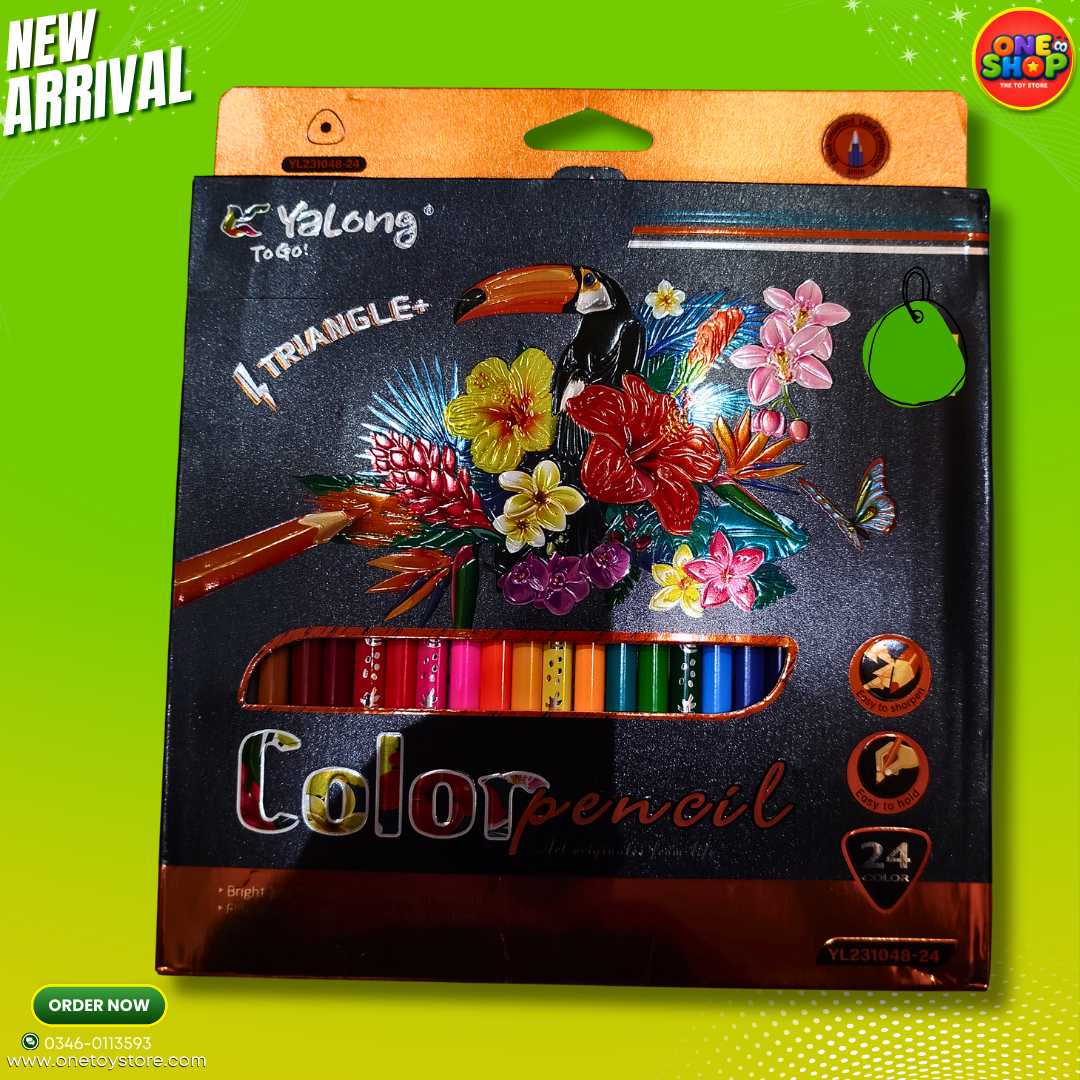 Yalong 24 Colors Triangle Color Pencils Set for Kids
