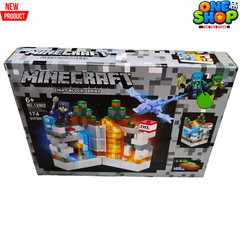 Minecraft Light Block Series LED Building Set – 174 PCS Ice & Lava Adventure Blocks Toy for Kids | Dragon & Warrior Figure Construction Set | Educational STEM Toy for Boys & Girls 6+