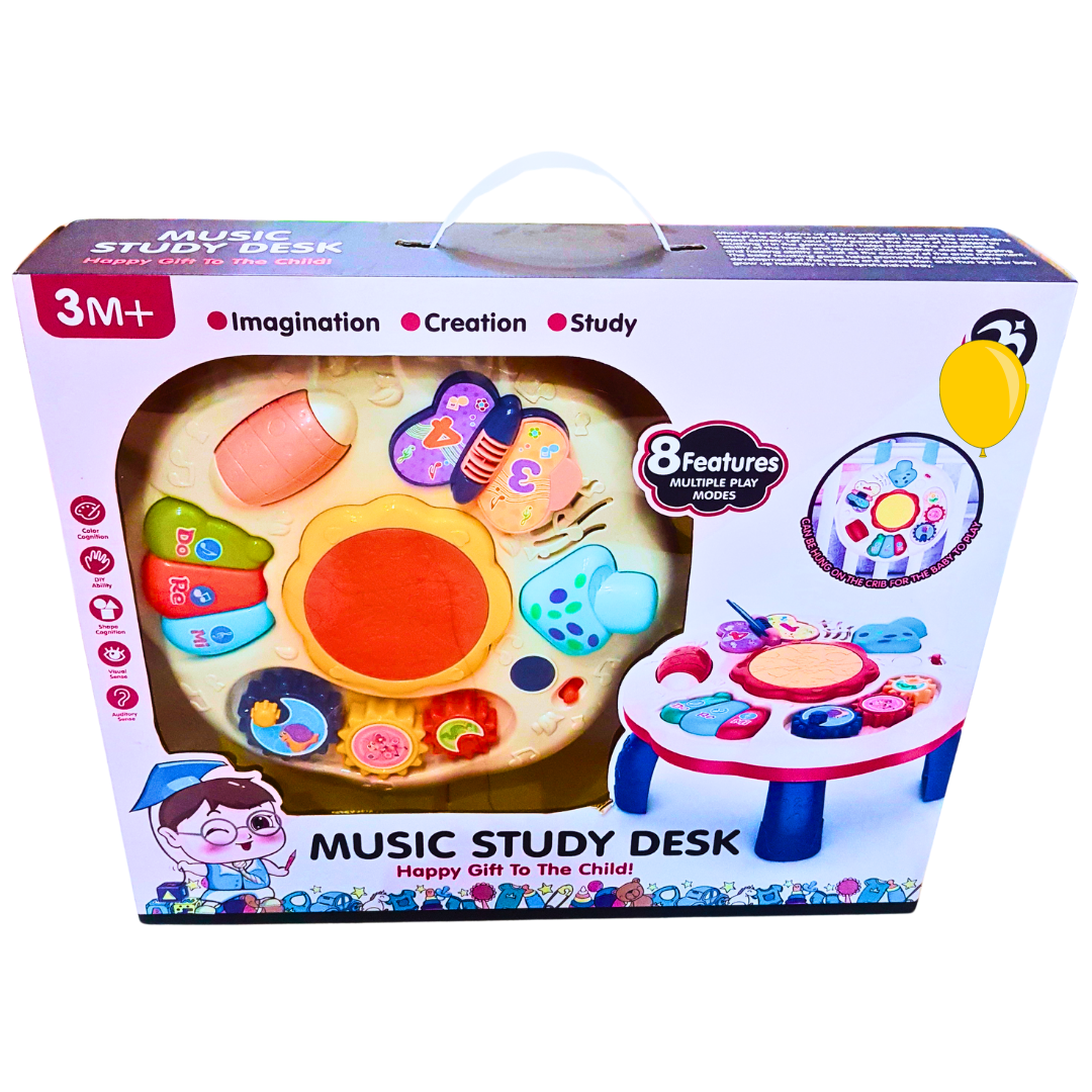 Music Study Desk – Interactive Learning Desk with Lights, Sounds & Multiple Play Modes | For Ages 3 Months+ | Educational & Fun