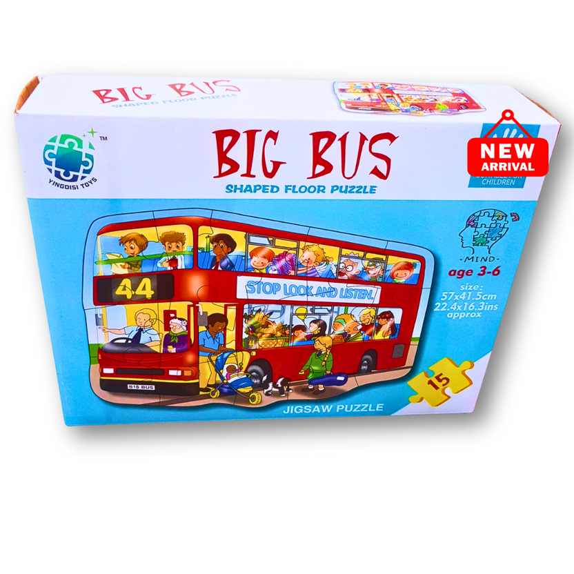 Big Bus Shaped Floor Puzzle – 45-Piece Jigsaw for Kids (Ages 3-6) 🚌🧩 Main image