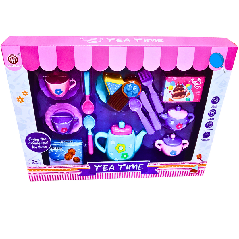 Colorful Tea Time Playset for Kids – Pretend Tea Party Set with Cups, Teapot, and Accessories – Ideal for Ages 3+ Main image