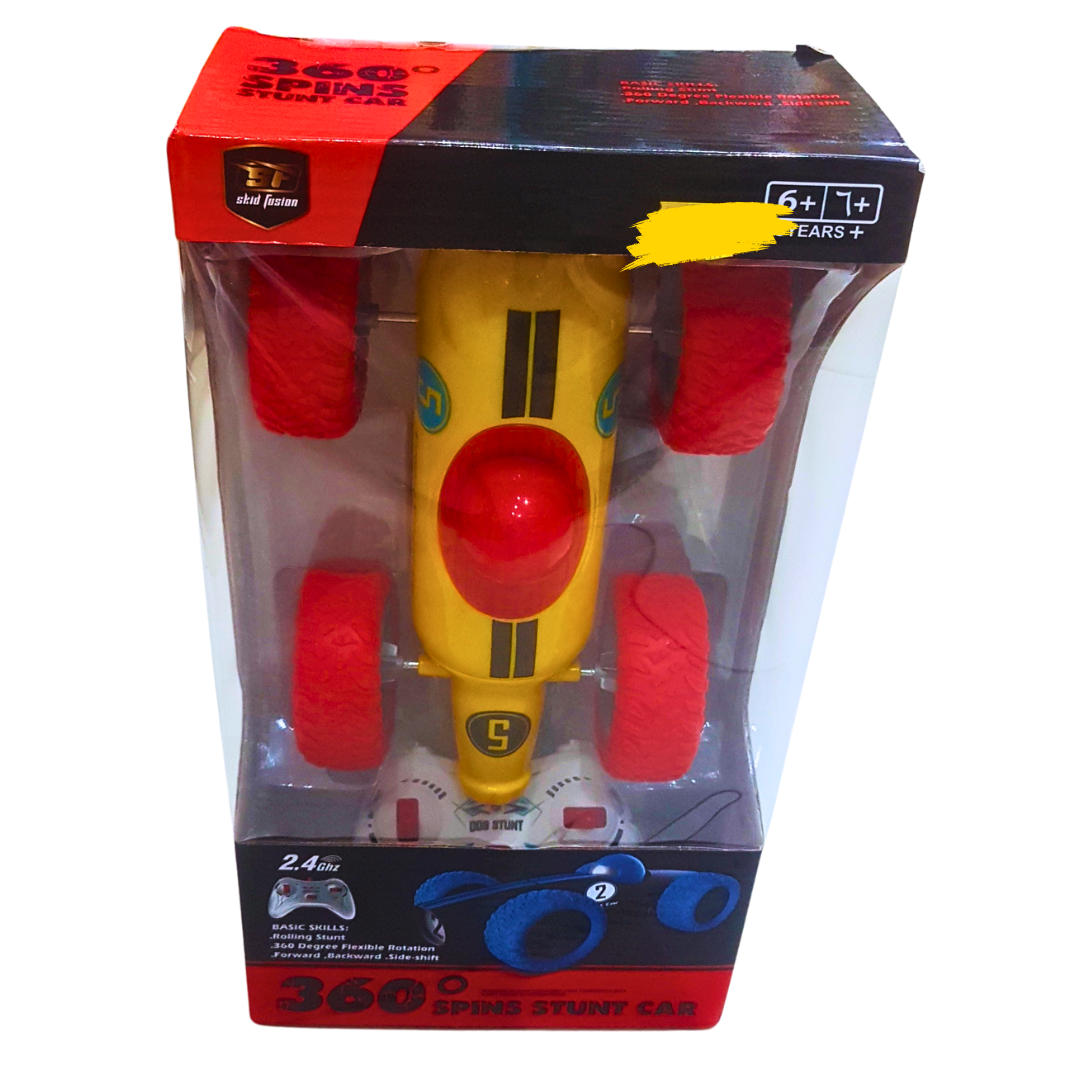 360° Spins RC Stunt Car – High-Speed Remote Control Flip Car with 2.4GHz Control | Double-Sided Driving, LED Lights & Off-Road Tires (6+ Years)