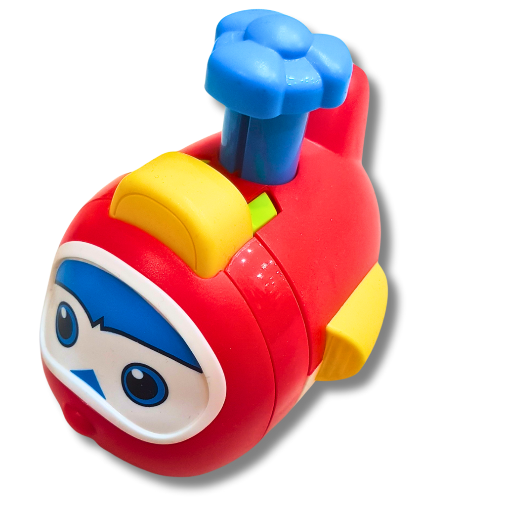 Pull-Back Cartoon Submarine Toy for Kids - Fun and Colorful Vehicle Playset (Ages 3+)