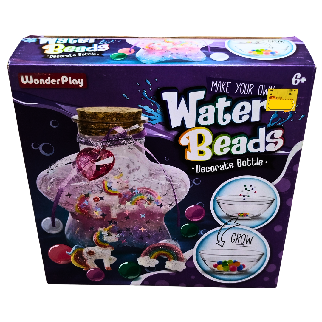 🌈 WonderPlay Water Beads DIY Bottle Decoration Kit – Grow & Design with Beads, Sequins & Charms | Arts & Crafts for Kids (Age 6+)