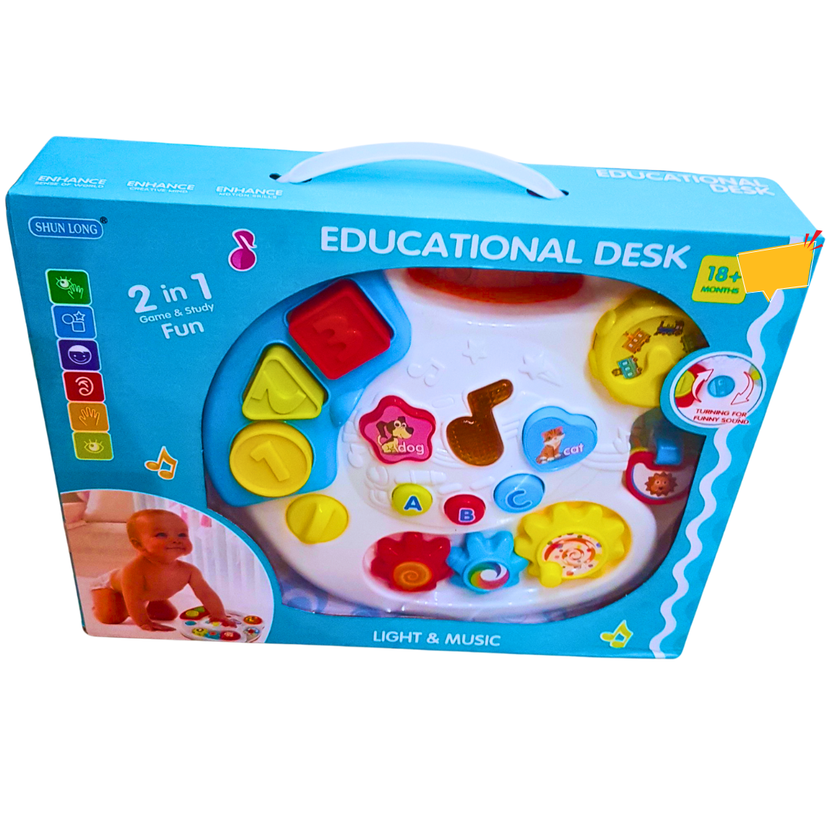 2-in-1 Educational Desk Toy - Interactive Learning Table with Lights & Music (18+ Months) Main image