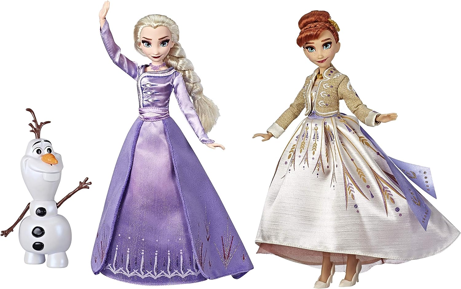 Disney Frozen Elsa, Anna and Olaf Fashion Doll Set With Dresses and Shoes Inspired by Disney’s Frozen 2 – Toy For Children Aged 3 and Up