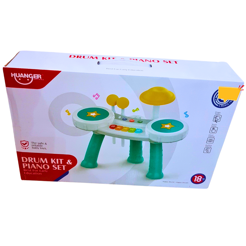 Huanger Drum Kit & Piano Set - Musical Instrument Playset for Toddlers (18+ Months) Main image
