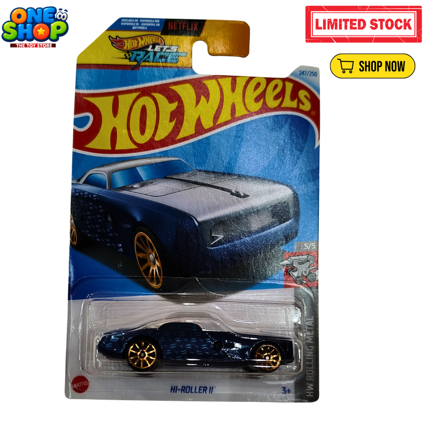 Hot Wheels Hi-Roller II Die-Cast Car – 1:64 Scale Mattel Let’s Race Series Custom Sports Car Toy for Kids Main image