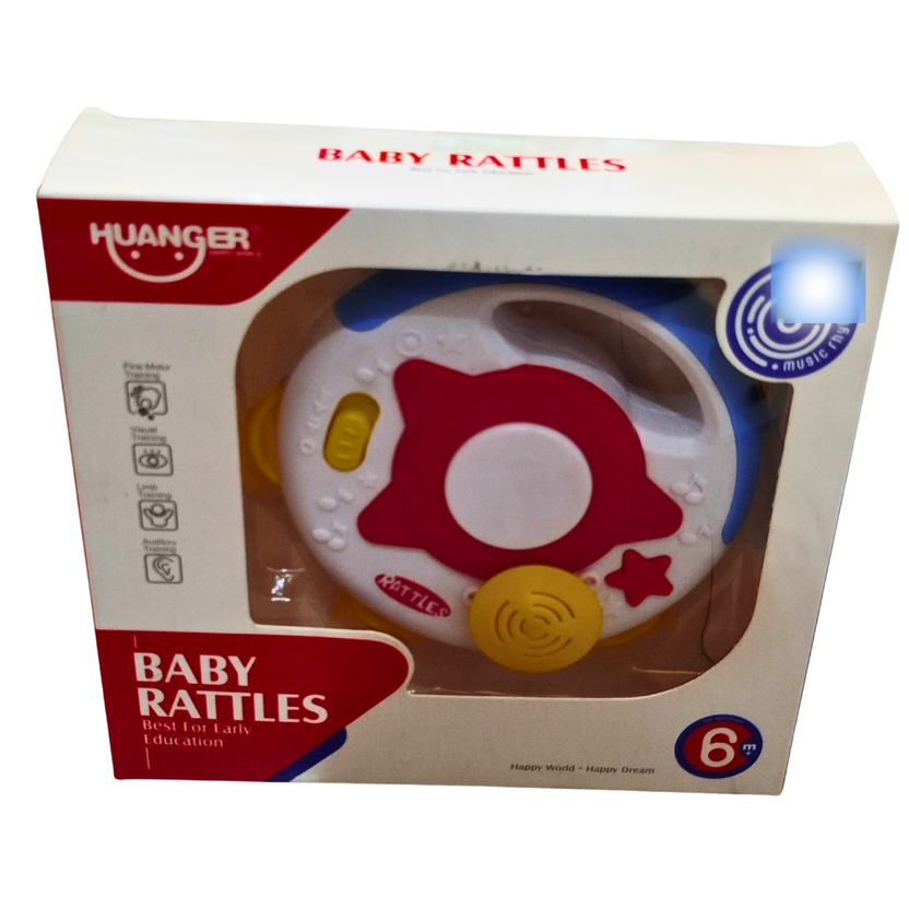 Huanger Musical Baby Rattle Toy – Light & Sound Star Rattle for Infants 6 Months+ | Early Learning Handheld Toy for Sensory & Motor Skill Development Main image