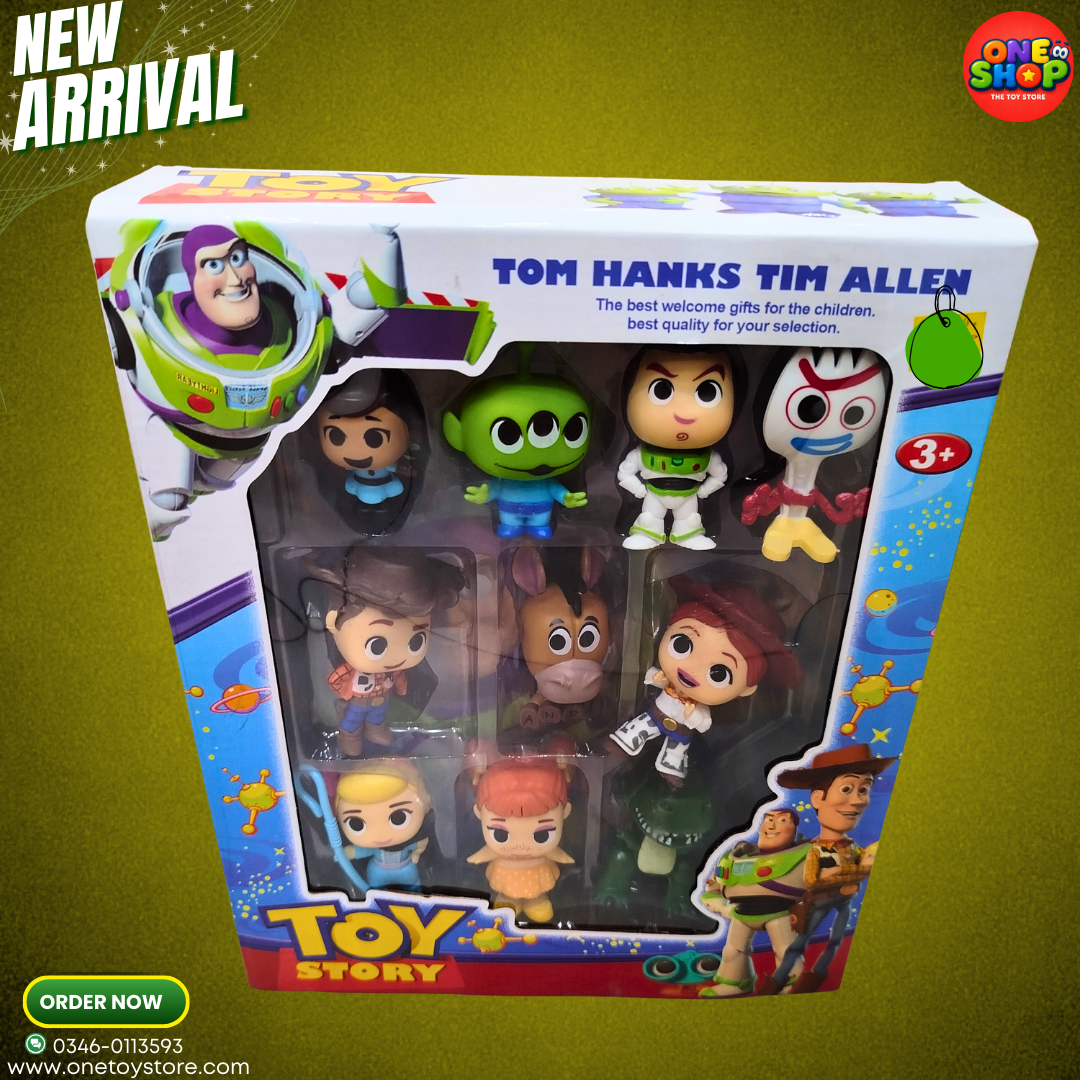 Toy Story Action Figures Set for Kids – 9 PCS Cartoon Character Toy Pack (Woody, Buzz Lightyear, Jessie & Friends) | Toy Story Toys 3+