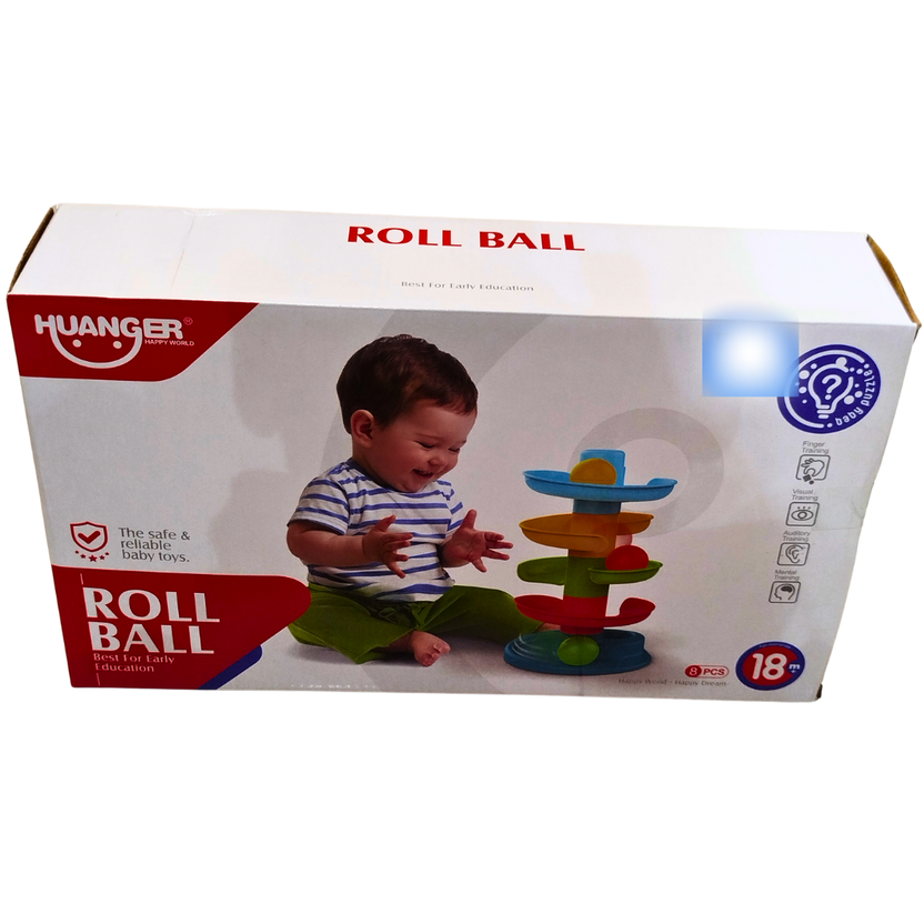 Huanger Roll Ball Tower Toy for Babies – Early Education Activity Toy for 18+ Months | Colorful Rolling Ball Tower for Kids’ Motor Skills & Visual Development Main image