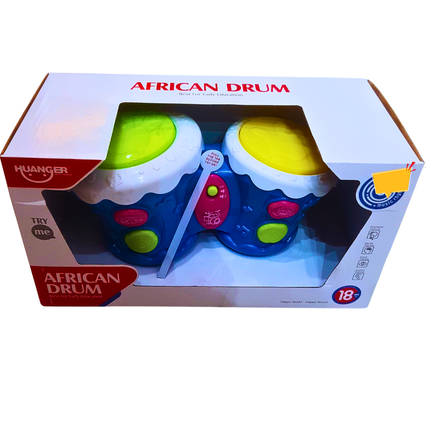Huanger African Drum Toy with Drumsticks - Interactive Musical Toy for Toddlers (18+ Months) Main image
