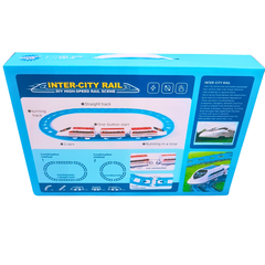 Inter-City Rail Shinkansen DIY Train Set – High-Speed Loop Track with 3 Cars | One-Button Start | Ages 3+