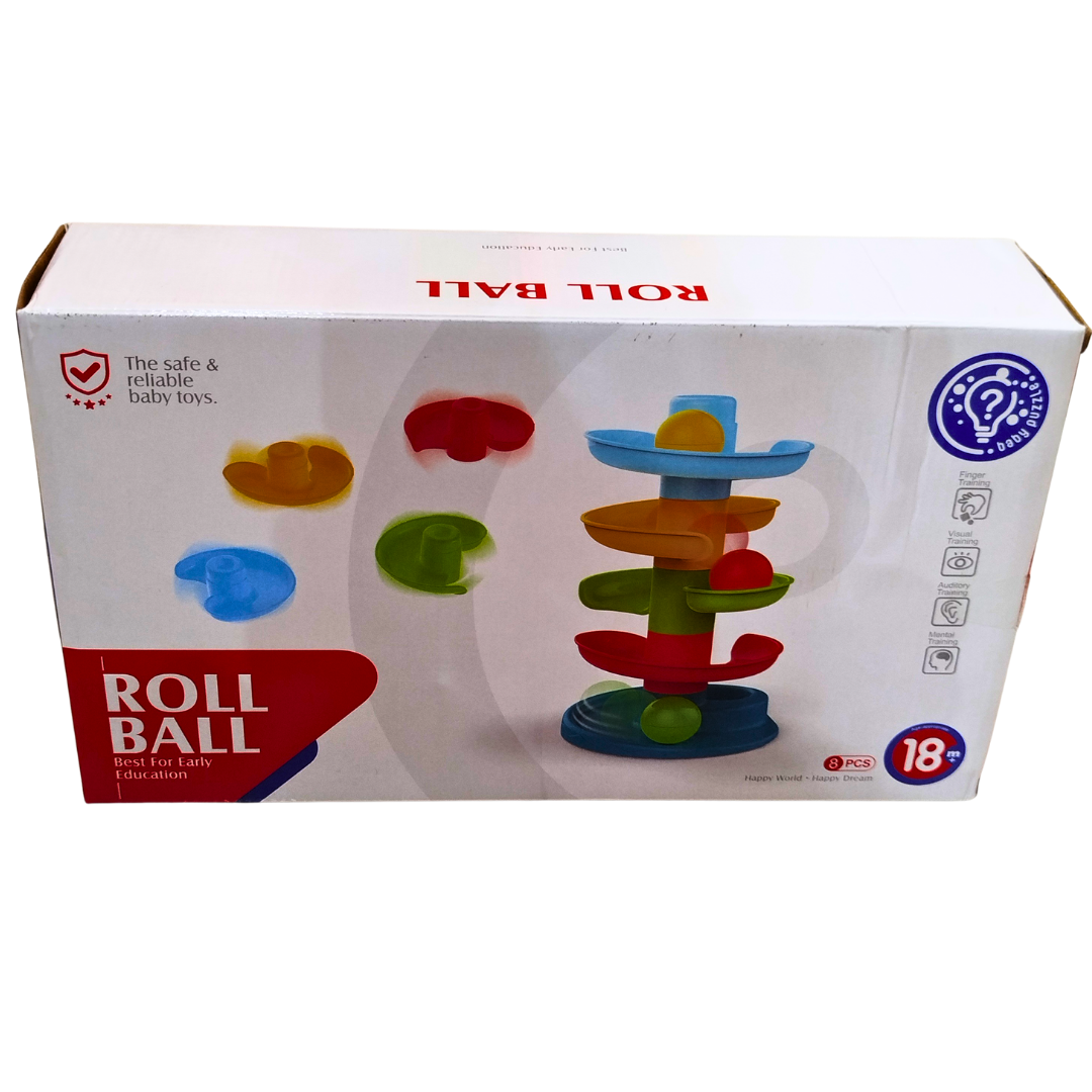 Huanger Roll Ball Tower Toy for Babies – Early Education Activity Toy for 18+ Months | Colorful Rolling Ball Tower for Kids’ Motor Skills & Visual Development