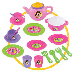 Kids' Playhouse Tea Set - Portable Cottage Tea Party Kit