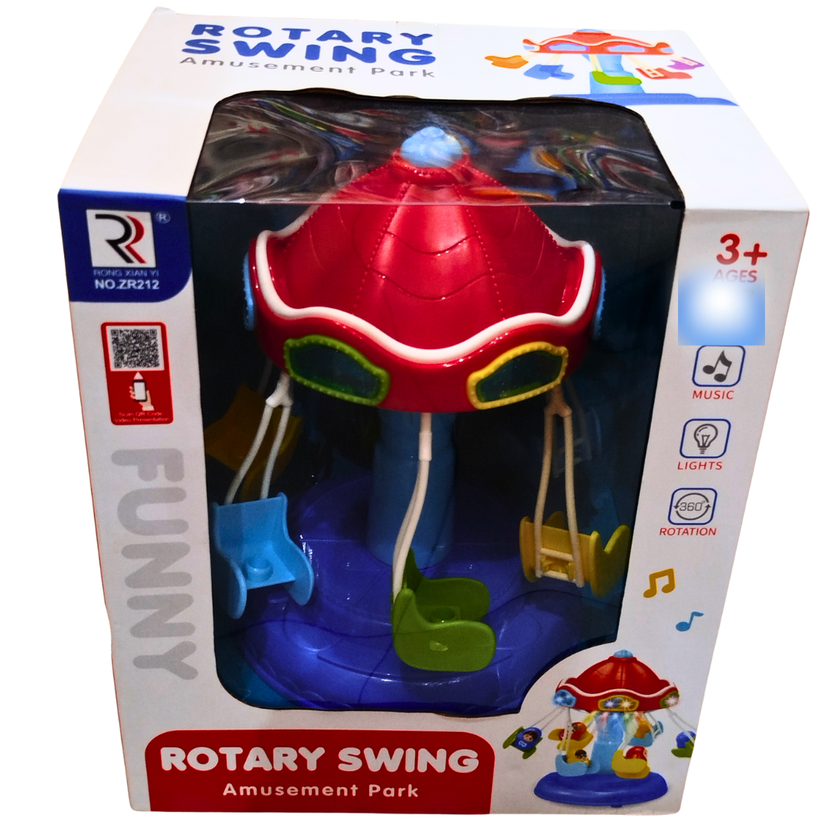 Rotary Swing Amusement Park Toy for Kids – Musical Carousel with Lights & 360° Rotation | Fun Play Toy for Boys & Girls (Ages 3+) Main image