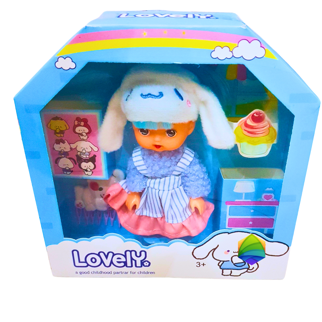 Lovely Bunny Costume Doll – Cute Pretend Play Dress-Up Doll with Accessories | Soft Plush Hat & Colorful Outfit | Age 3+