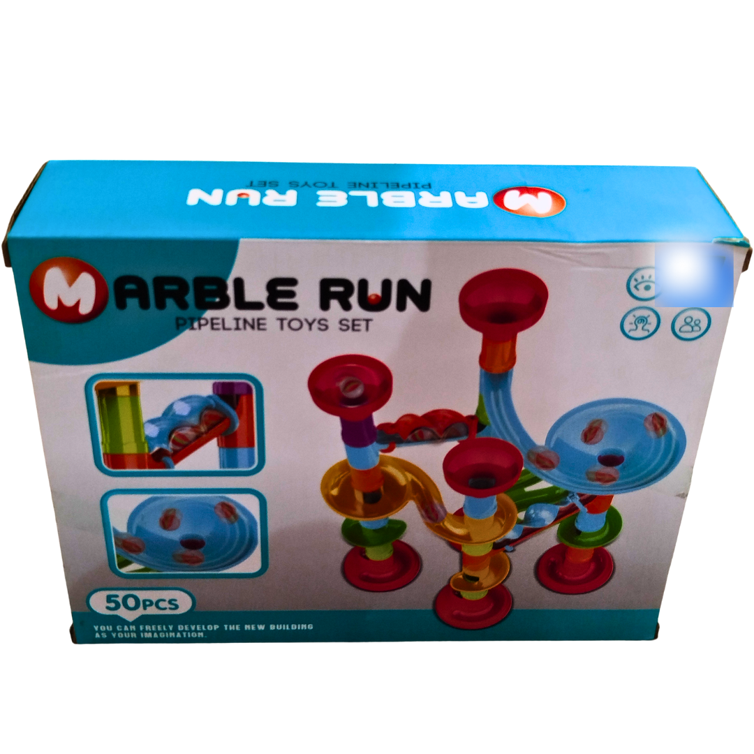 Marble Run Pipeline Toy Set – 50 Pcs Building Block Game for Kids (3+ Years) | Educational Marble Race Track Construction Toy for Boys & Girls