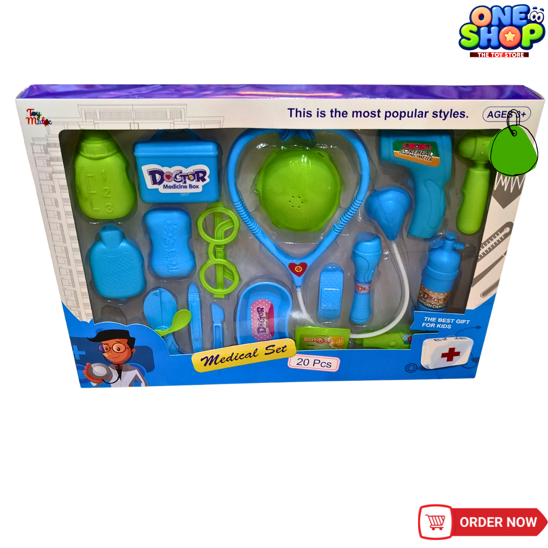 Kids Doctor Medical Play Set – 20 Pieces Pretend Doctor Kit with Stethoscope, Thermometer & Medical Tools | Educational Role Play Toy for Boys & Girls (3+ Years)