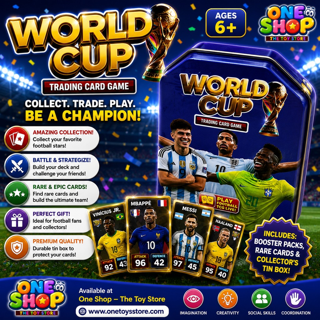 World Cup Football Trading Card Game Collector Tin Set | Soccer Trading Cards with Collector Storage Box | Football Card Game for Kids & Collectors Age 6+