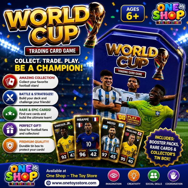 World Cup Football Trading Card Game Collector Tin Set | Soccer Trading Cards with Collector Storage Box | Football Card Game for Kids & Collectors Age 6+