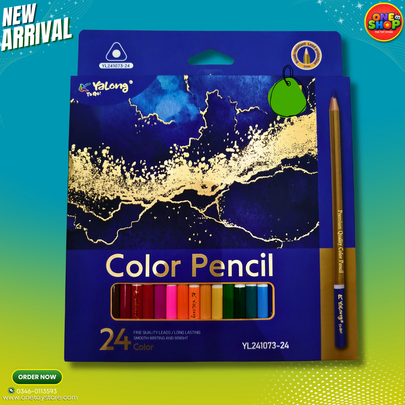 Yalong 24 Color Pencils Set for Kids – Premium Quality Coloring & Drawing Pencils for School Art Supplies in Pakistan Main image
