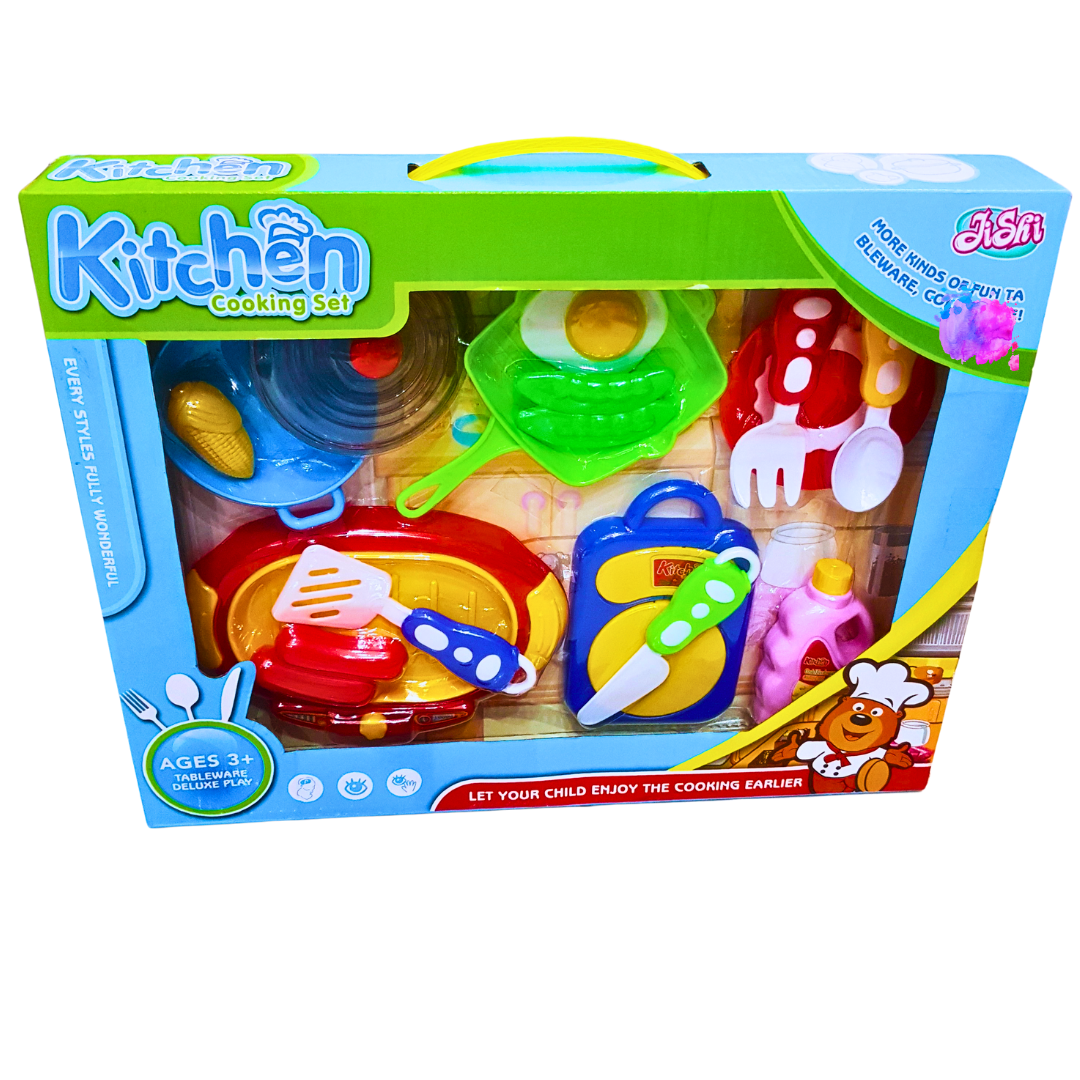 Kitchen Cooking Set for Kids - Colorful Playset with Cooking Utensils and Food Accessories - Fun & Educational Role Play