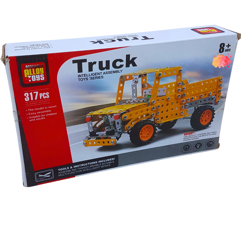 317-Piece Alloy Toy Truck Building Set – Intelligent Assembly Series | STEM Educational Construction Kit for Kids Main image