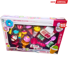 🍦 Dessert Shop Toy Set for Kids – Ice Cream, Donuts & Cash Register Pretend Play Kit (Age 3+)