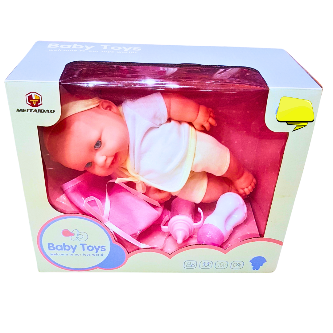 Realistic Baby Doll Playset with Feeding Accessories – Perfect Role-Play Toy for Kids 3+ – Soft and Cuddly Newborn Doll Main image