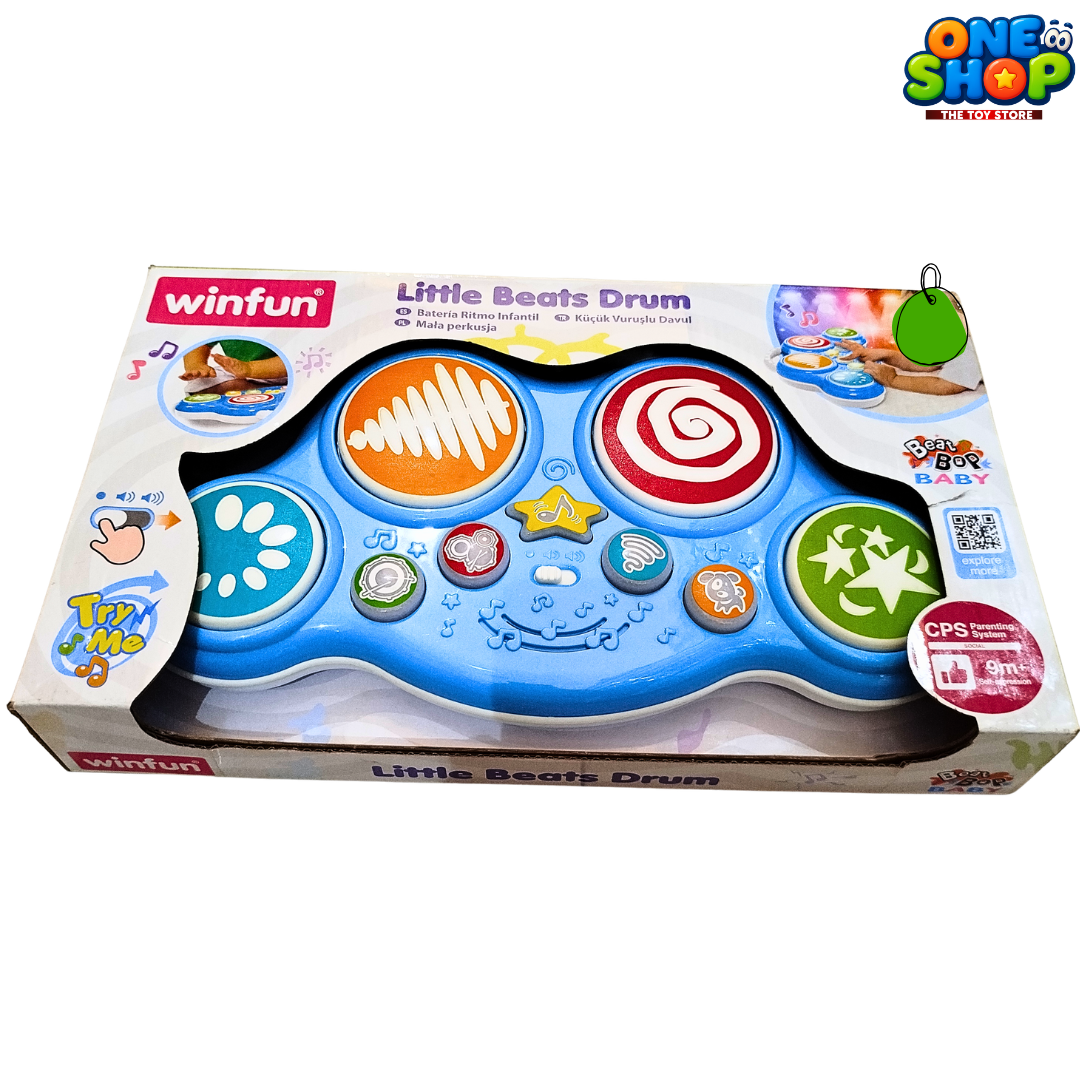 Winfun Little Beats Drum for Babies – Interactive Musical Drum Toy with Lights, Sounds & Sensory Play Secondary image