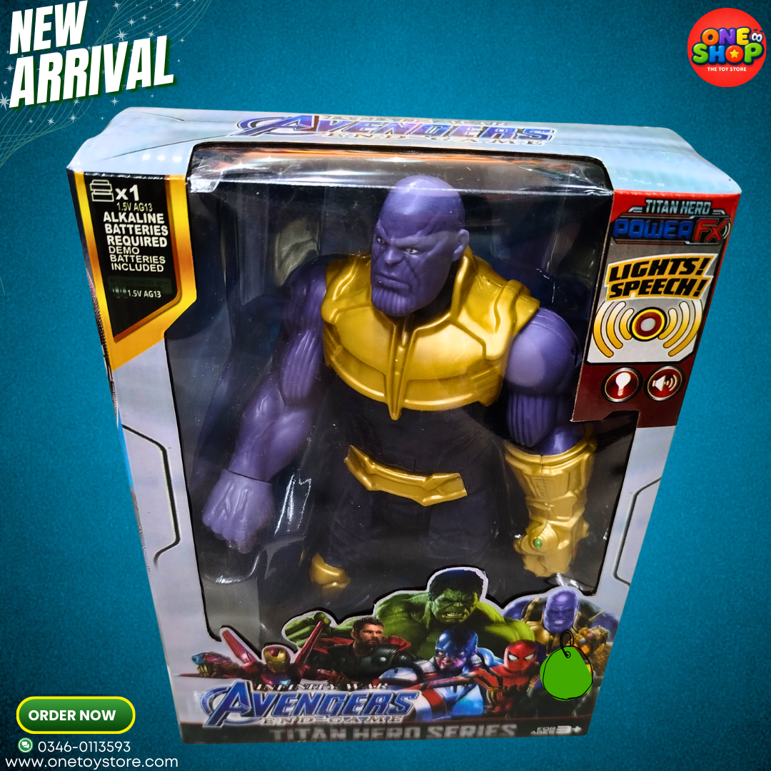 Marvel Avengers Thanos Titan Hero Power FX Action Figure with Lights & Sound – Large Super Villain Toy for Kids (3+ Years)
