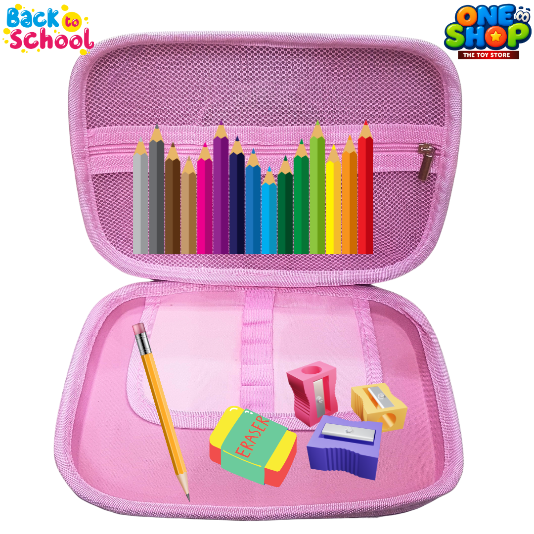 Frozen Pencil Pouch for Girls – Hard Shell Stationery Case with Built-in Calculator | Elsa & Olaf Back to School Organizer