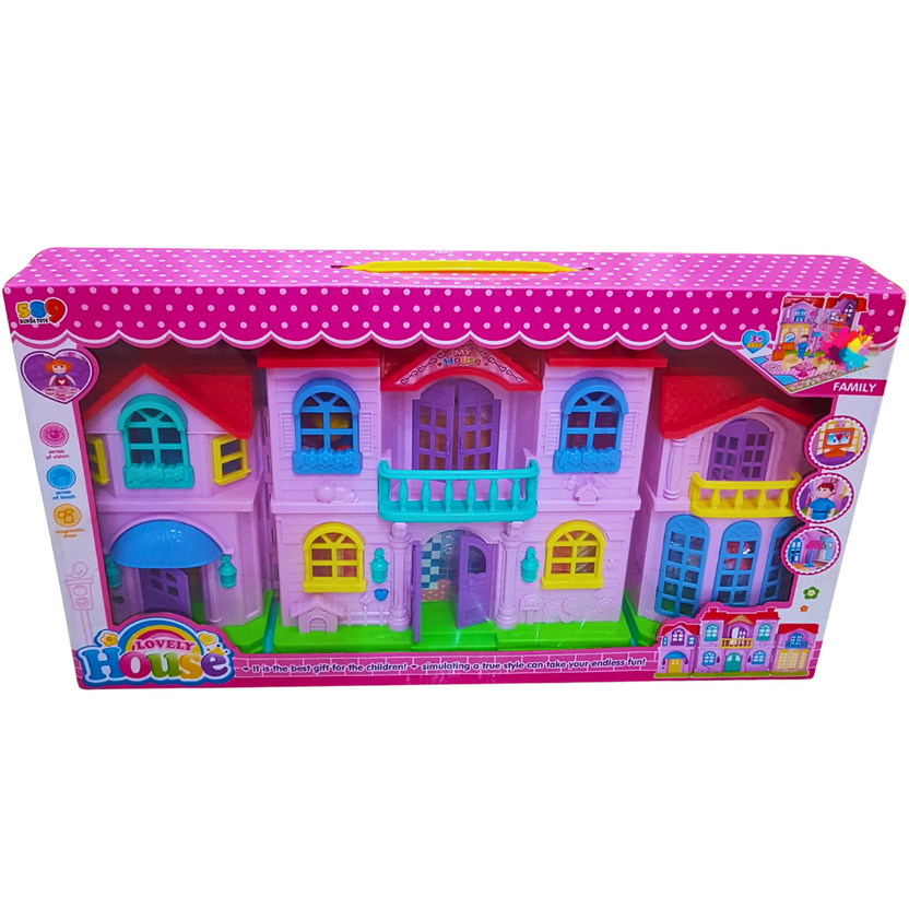 Lovely House Dollhouse Playset – Dreamy Mansion and Family Figures for Kids Age 3+ Main image