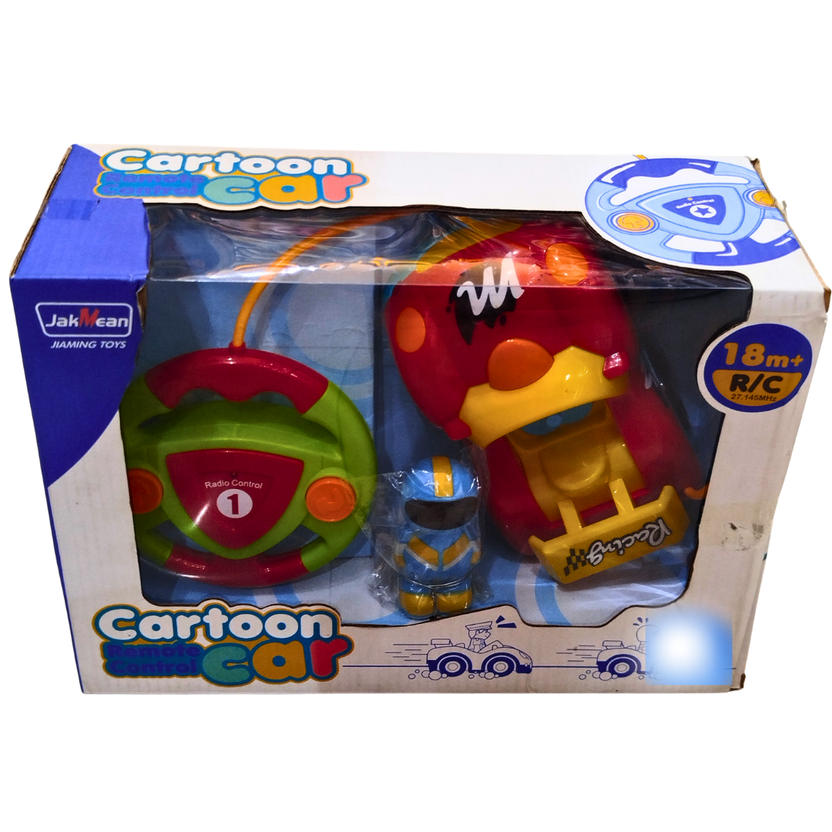 Cartoon Remote Control Car Toy for Toddlers – Baby RC Racing Car with Lights & Music (18+ Months) | Fun Remote Control Car for Kids by JakMean Main image