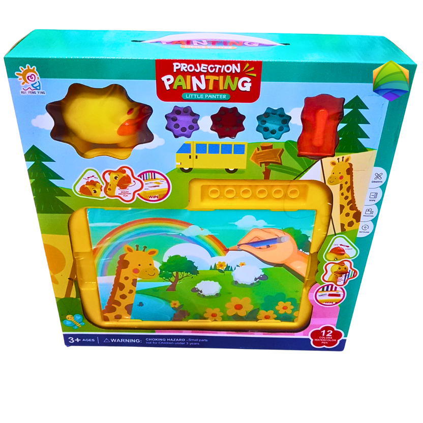Projection Painting Drawing Set for Kids – Interactive Art Toy with Light Projector & Stencils | Educational Tracing Kit for Ages 3+ Main image