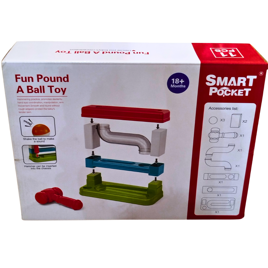Smart Pocket Fun Pound A Ball Toy – Educational Hammer Ball Activity Set for Toddlers (18+ Months) | Sensory & Motor Skill Development Toy for Kids