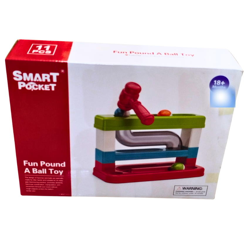 Smart Pocket Fun Pound A Ball Toy – Educational Hammer Ball Activity Set for Toddlers (18+ Months) | Sensory & Motor Skill Development Toy for Kids Main image
