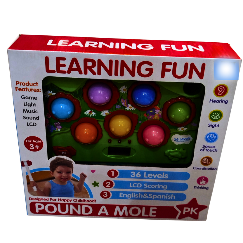 Learning Fun Pound A Mole Game for Kids – Interactive Whack-a-Mole Toy with Lights, Music & LCD Score | Educational Toy for Ages 3+ Main image