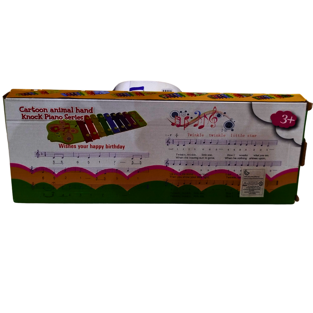 Cartoon Animal Hand Knock Piano – 8-Tone Wooden Xylophone Musical Toy for Kids (Ages 3+) | Educational Music Learning Toy for Boys & Girls