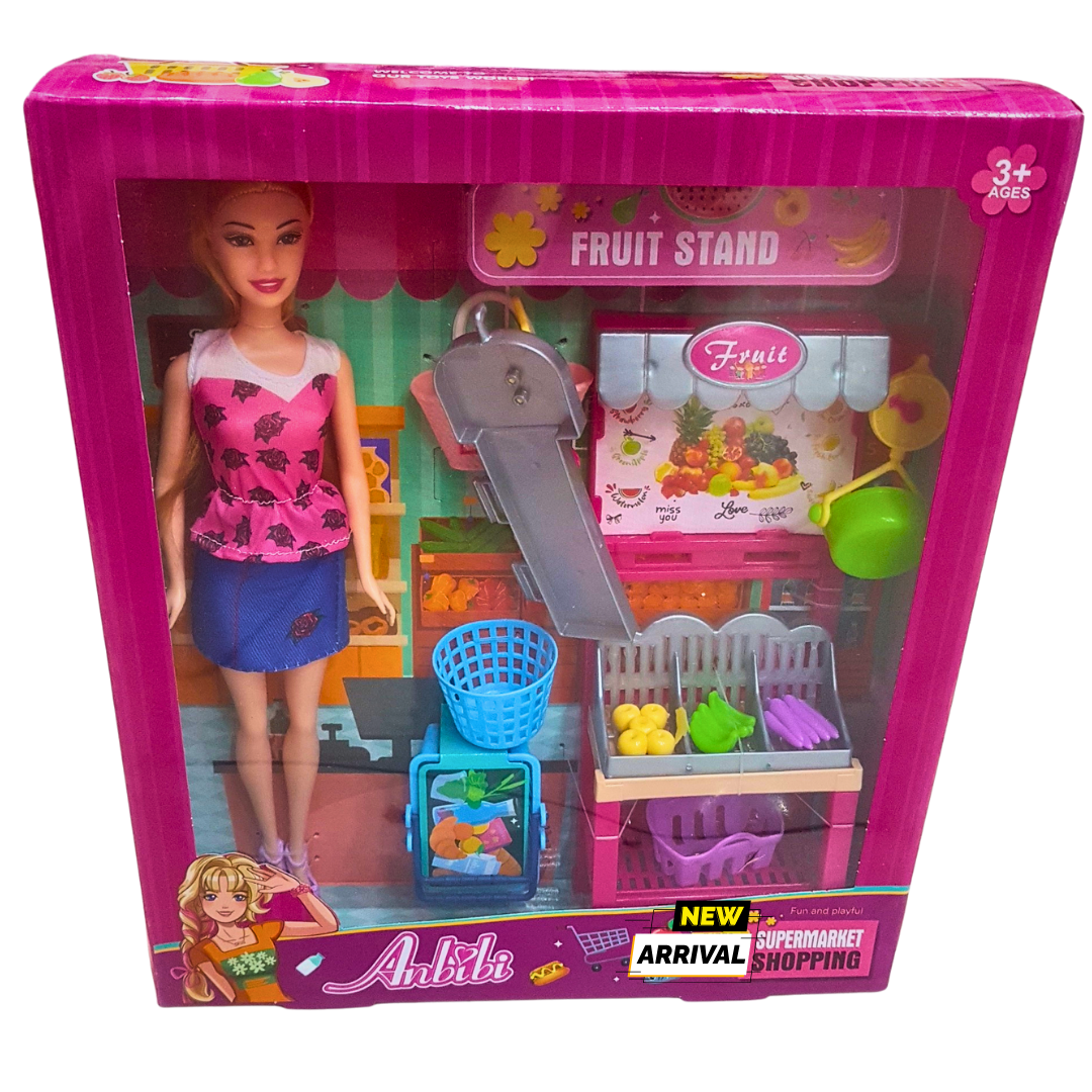 Anbibi Fruit Stand Doll Playset – Supermarket Shopping Adventure Toy – Educational Pretend Play for Kids (3+ Years) Main image