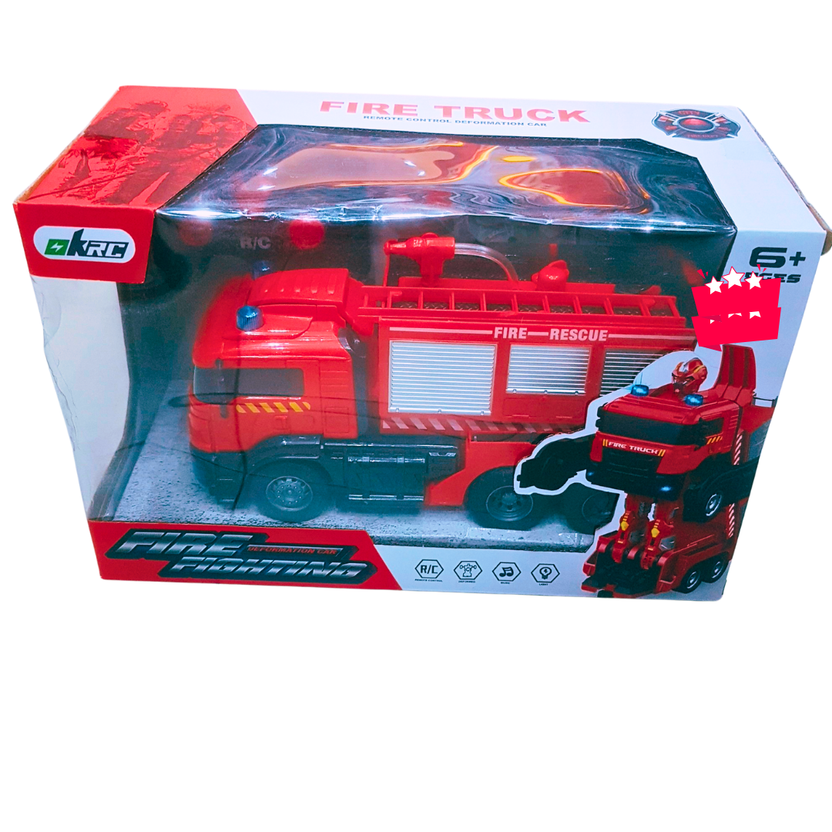 🚒 Fire Fighting RC Deformation Car - Remote Control Fire Truck Toy with Water Spray and Sound Effects | Ages 6+ Main image