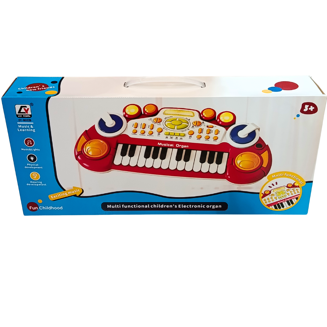 Kids Multifunctional Electronic Musical Organ Keyboard QY-8032B – Piano with DJ Turntables, Drum Pads, Music, Lights & Sound Effects | Ages 3+ Secondary image