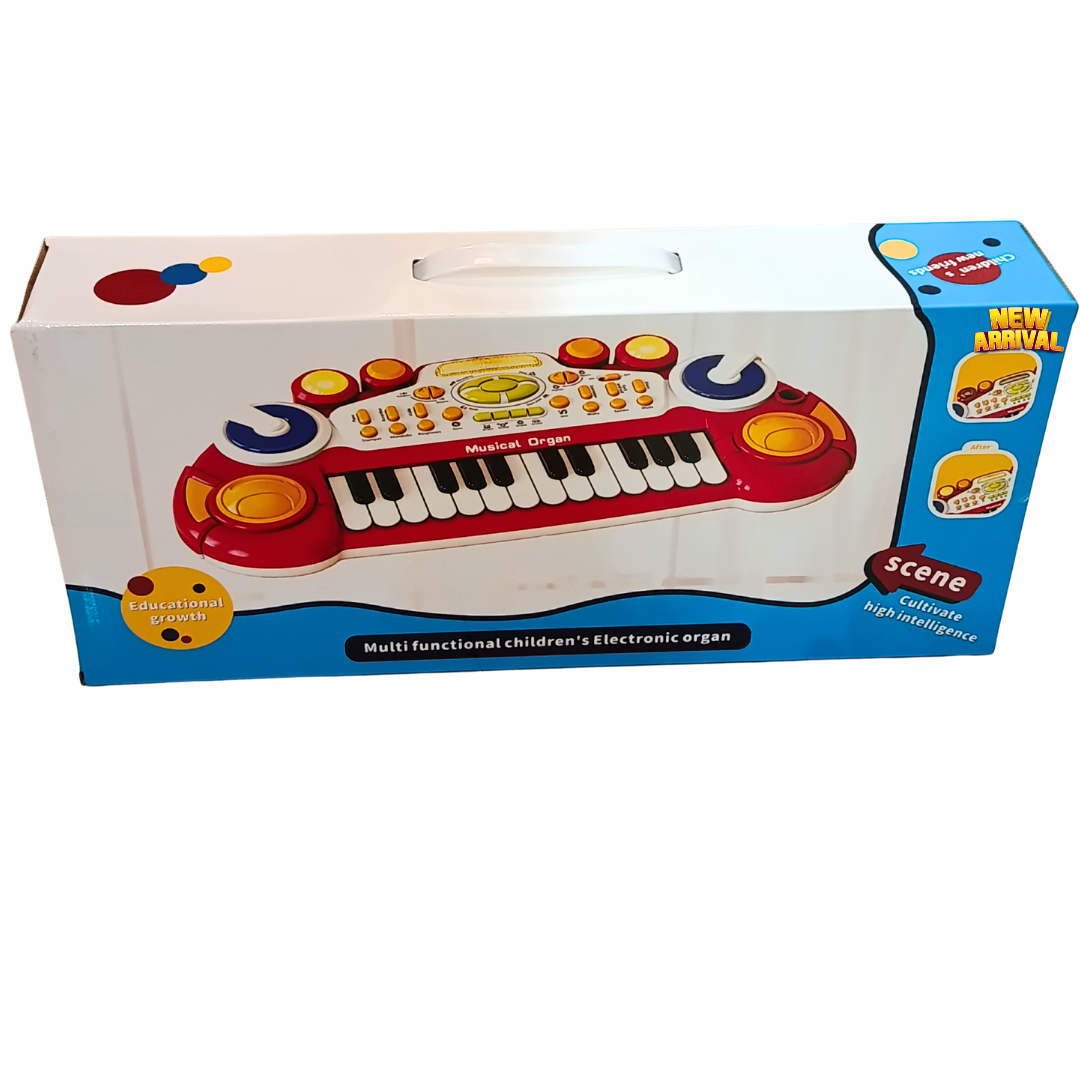 Kids Multifunctional Electronic Musical Organ Keyboard QY-8032B – Piano with DJ Turntables, Drum Pads, Music, Lights & Sound Effects | Ages 3+