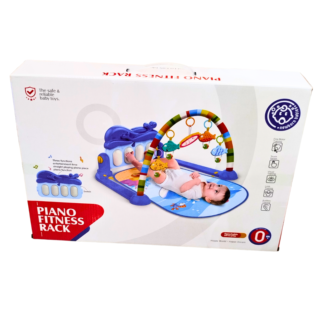 🎹 Baby Piano Fitness Rack Play Gym – Kick & Play Musical Mat with Hanging Toys (0M+)