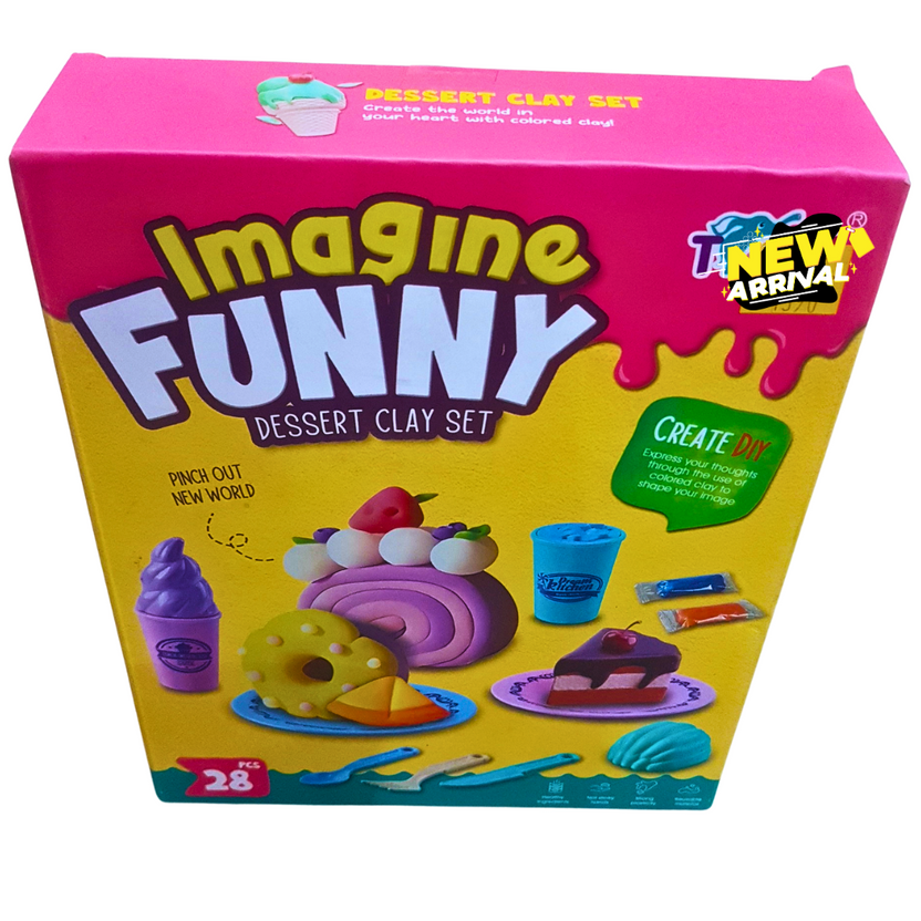 Imagine Funny Dessert Clay Set – 28-Piece DIY Modeling Dough Kit for Kids | Creative Play Food Toy for Ages 3+ Main image