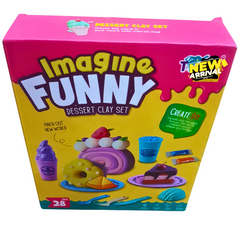 Imagine Funny Dessert Clay Set – 28-Piece DIY Modeling Dough Kit for Kids | Creative Play Food Toy for Ages 3+